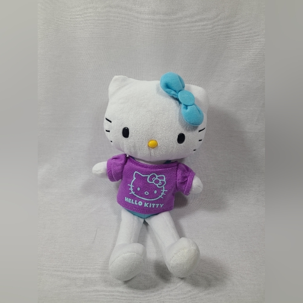 Hello kitty plush with purple shirt